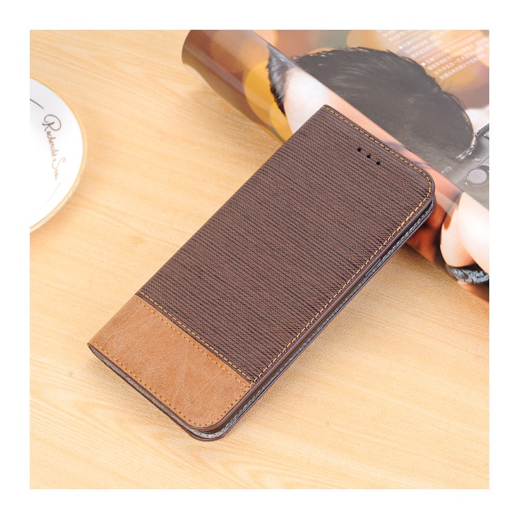 Toothpick Texture Flip Leather Wallet Shell with Stand for Samsung Galaxy S9+ SM-G965 - Coffee-2