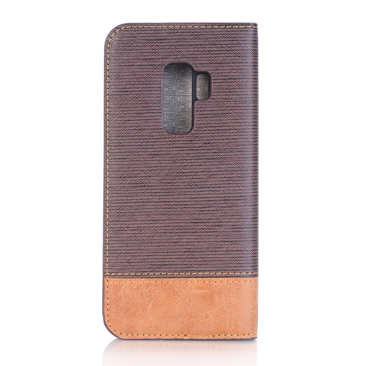 Toothpick Texture Flip Leather Wallet Shell with Stand for Samsung Galaxy S9+ SM-G965 - Coffee-4