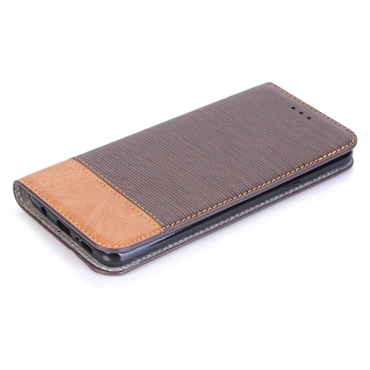 Toothpick Texture Flip Leather Wallet Shell with Stand for Samsung Galaxy S9+ SM-G965 - Coffee-5