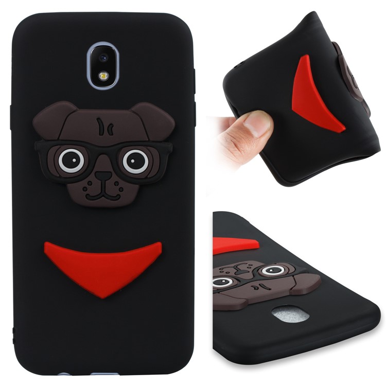 Lovely 3D Dog Pattern TPU Case for Samsung Galaxy J7 Pro (2017) / J7 (2017) EU Version - Black-1