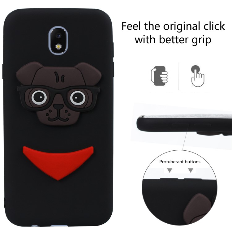 Lovely 3D Dog Pattern TPU Case for Samsung Galaxy J7 Pro (2017) / J7 (2017) EU Version - Black-3