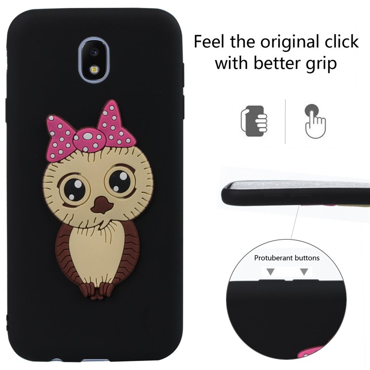 Cute 3D Owl with Bowknot Pattern TPU Case for Samsung Galaxy J7 Pro (2017) / J7 (2017) EU Version - Black-2