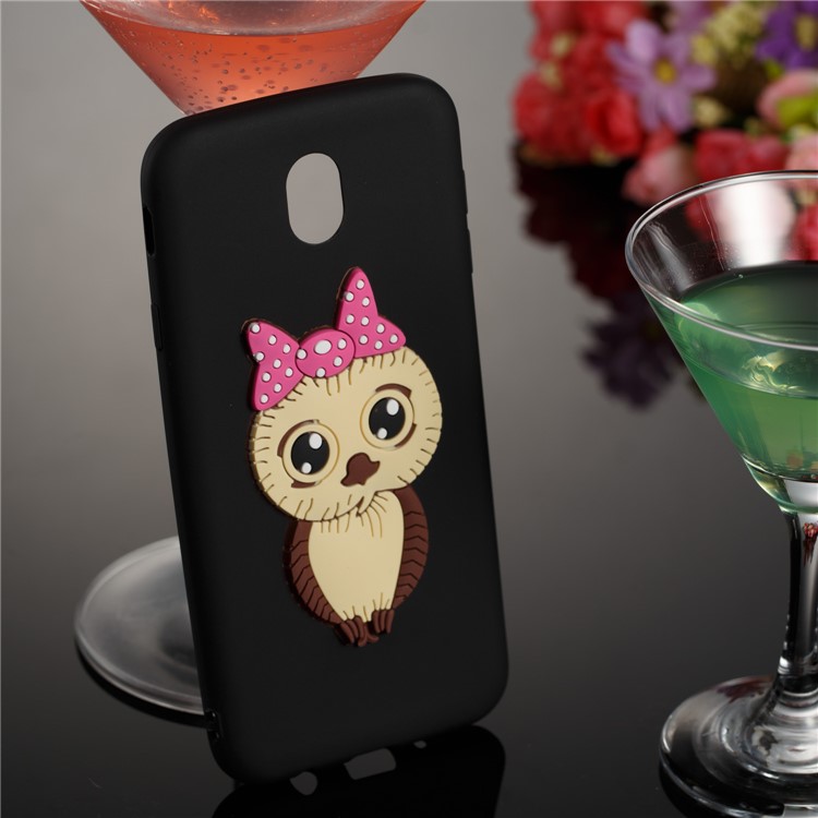 Cute 3D Owl with Bowknot Pattern TPU Case for Samsung Galaxy J7 Pro (2017) / J7 (2017) EU Version - Black-3