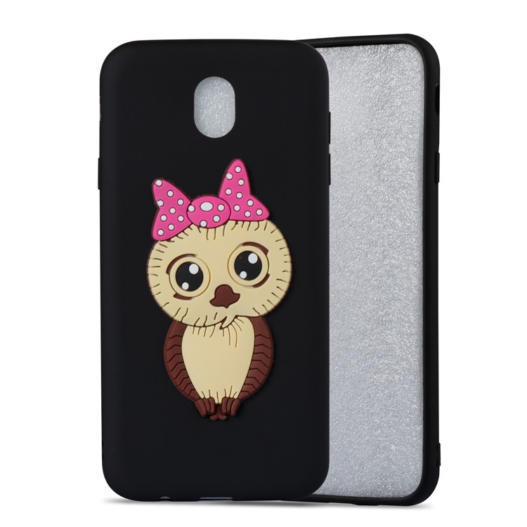 Cute 3D Owl with Bowknot Pattern TPU Case for Samsung Galaxy J7 Pro (2017) / J7 (2017) EU Version - Black-4