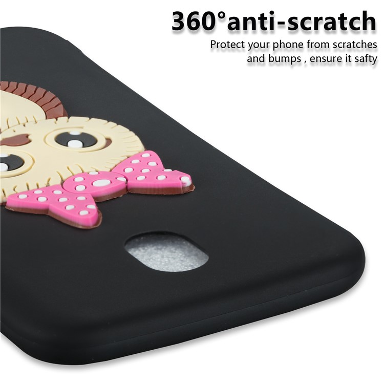 Cute 3D Owl with Bowknot Pattern TPU Case for Samsung Galaxy J7 Pro (2017) / J7 (2017) EU Version - Black-6
