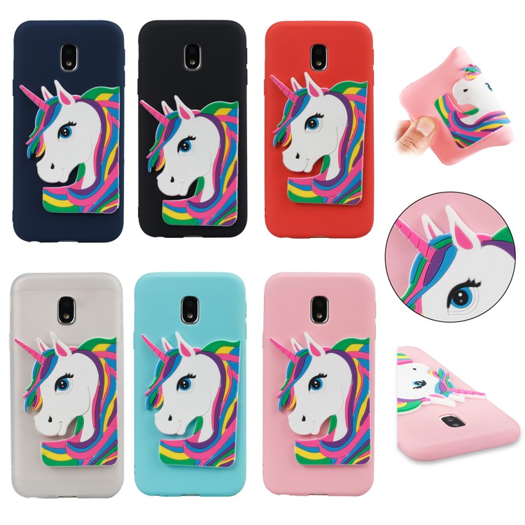 Lovely 3D Unicorn Pattern TPU Case for Samsung Galaxy J7 Pro (2017) / J7 (2017) EU Version - Black-7