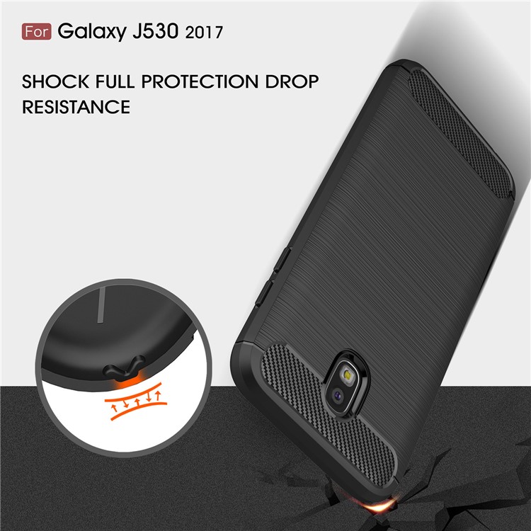 50Pcs/Set Carbon Fibre Brushed TPU Cases for Samsung Galaxy J5 (2017) EU Version - Black-6