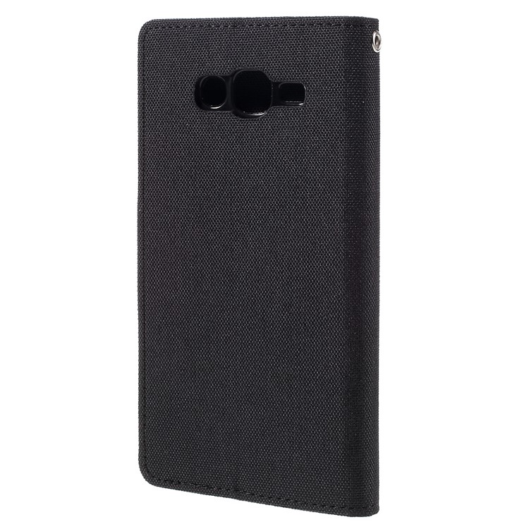 MERCURY GOOSPERY Canvas Leather Cover for Samsung Galaxy J7 SM-J700F - Black-2