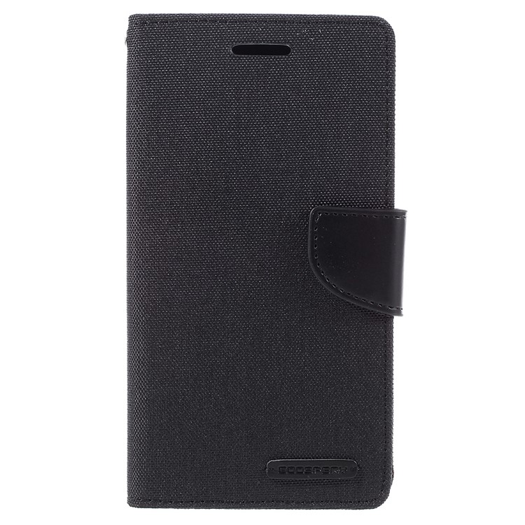 MERCURY GOOSPERY Canvas Leather Cover for Samsung Galaxy J7 SM-J700F - Black-3