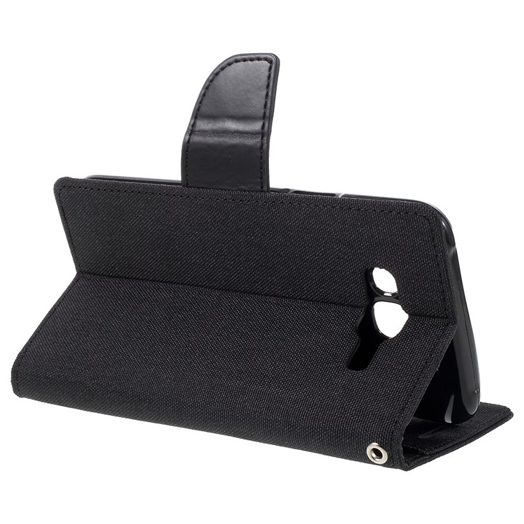 MERCURY GOOSPERY Canvas Leather Cover for Samsung Galaxy J7 SM-J700F - Black-5