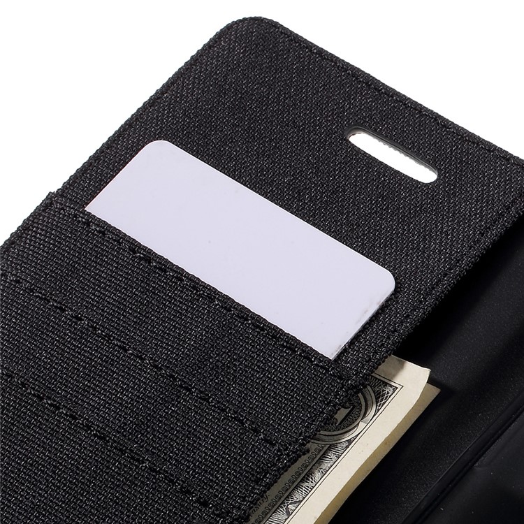 MERCURY GOOSPERY Canvas Leather Cover for Samsung Galaxy J7 SM-J700F - Black-7