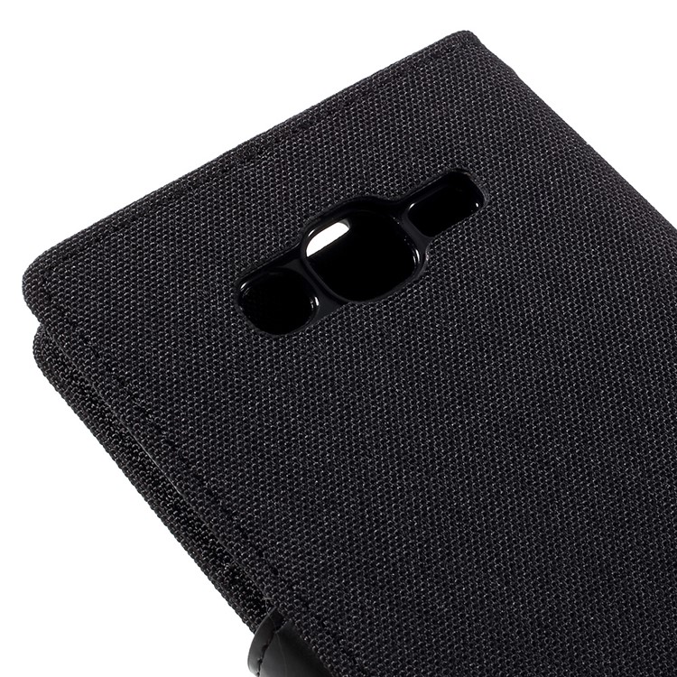 MERCURY GOOSPERY Canvas Leather Cover for Samsung Galaxy J7 SM-J700F - Black-9