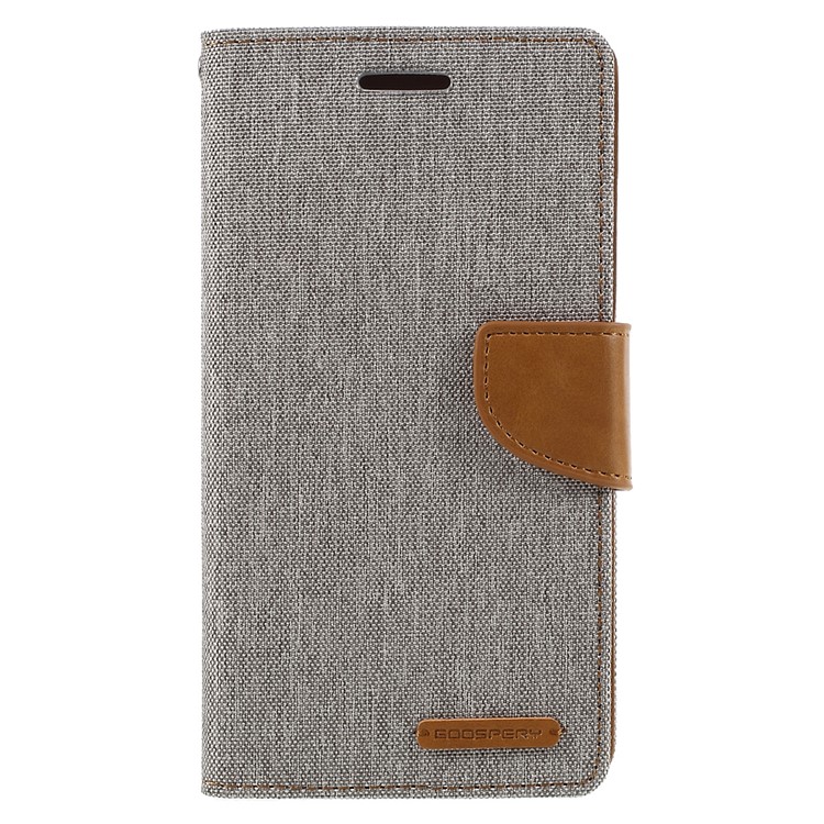 MERCURY GOOSPERY Canvas Leather Case for Samsung Galaxy J7 SM-J700F - Grey-3