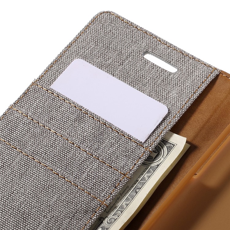 MERCURY GOOSPERY Canvas Leather Case for Samsung Galaxy J7 SM-J700F - Grey-7
