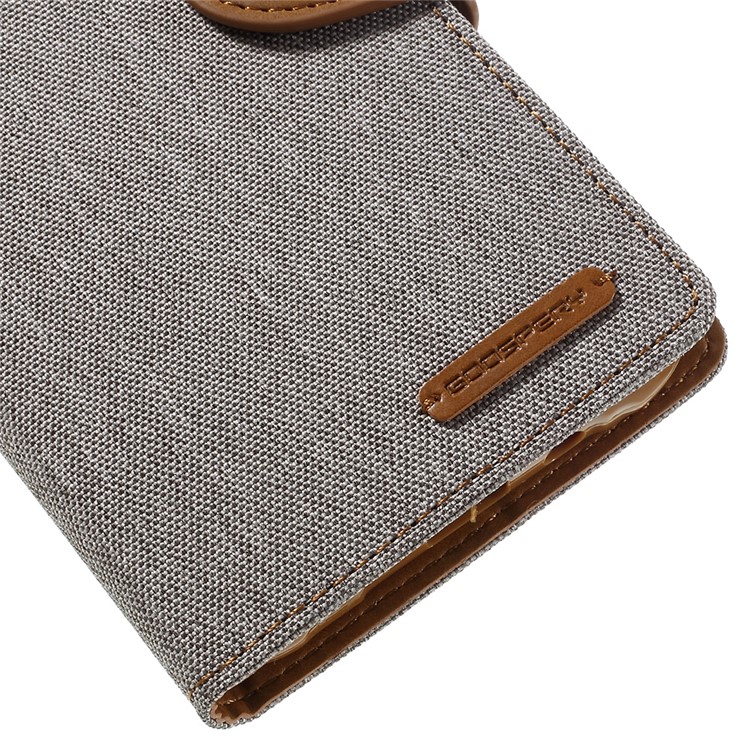 MERCURY GOOSPERY Canvas Leather Case for Samsung Galaxy J7 SM-J700F - Grey-8
