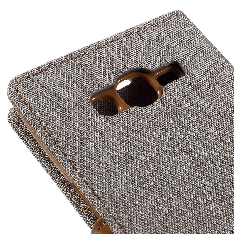 MERCURY GOOSPERY Canvas Leather Case for Samsung Galaxy J7 SM-J700F - Grey-9