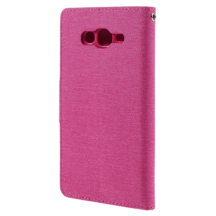 MERCURY GOOSPERY Canvas Leather Wallet Case for Samsung Galaxy J7 SM-J700F - Rose-2