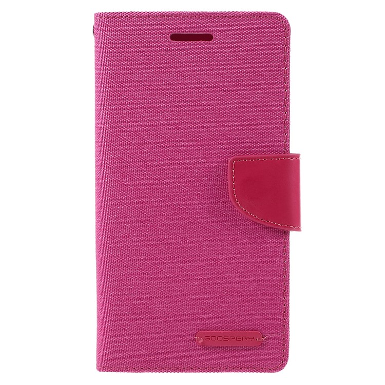 MERCURY GOOSPERY Canvas Leather Wallet Case for Samsung Galaxy J7 SM-J700F - Rose-3