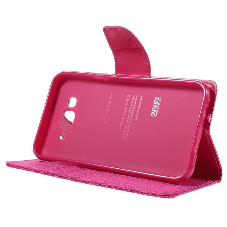 MERCURY GOOSPERY Canvas Leather Wallet Case for Samsung Galaxy J7 SM-J700F - Rose-4