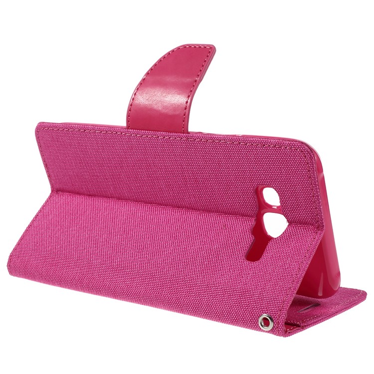MERCURY GOOSPERY Canvas Leather Wallet Case for Samsung Galaxy J7 SM-J700F - Rose-5