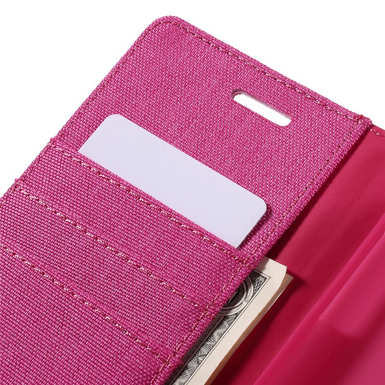 MERCURY GOOSPERY Canvas Leather Wallet Case for Samsung Galaxy J7 SM-J700F - Rose-7