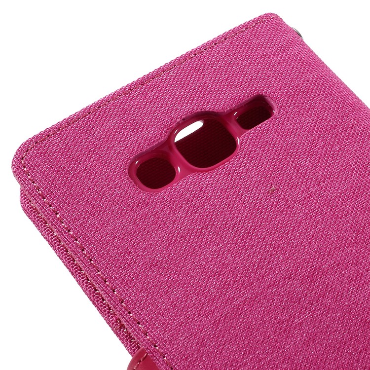MERCURY GOOSPERY Canvas Leather Wallet Case for Samsung Galaxy J7 SM-J700F - Rose-9