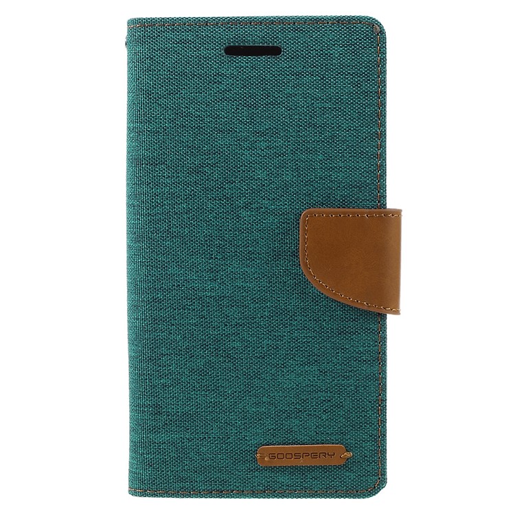 MERCURY GOOSPERY Canvas Leather Stand Cover for Samsung Galaxy J7 SM-J700F - Green-3