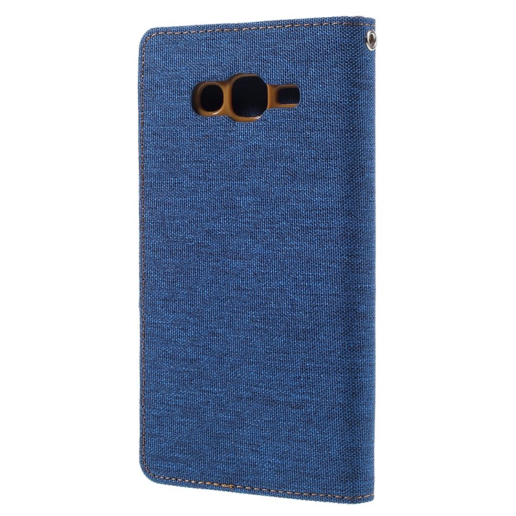 MERCURY GOOSPERY Canvas Leather Cover for Samsung Galaxy J7 SM-J700F - Light Blue-2