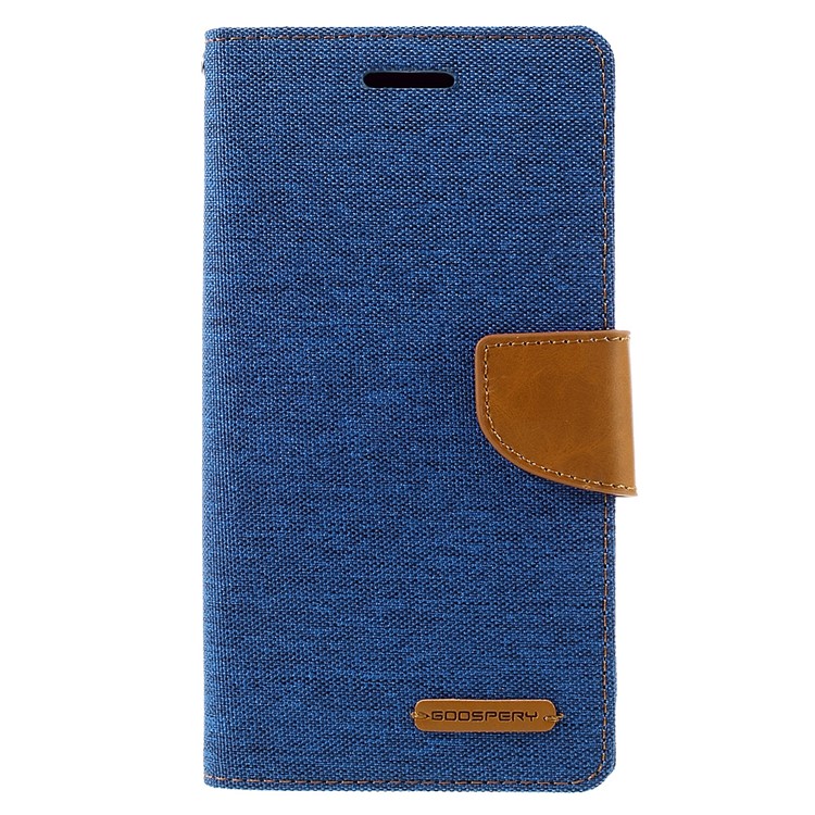MERCURY GOOSPERY Canvas Leather Cover for Samsung Galaxy J7 SM-J700F - Light Blue-3