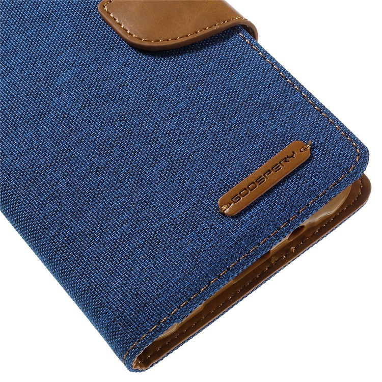 MERCURY GOOSPERY Canvas Leather Cover for Samsung Galaxy J7 SM-J700F - Light Blue-8