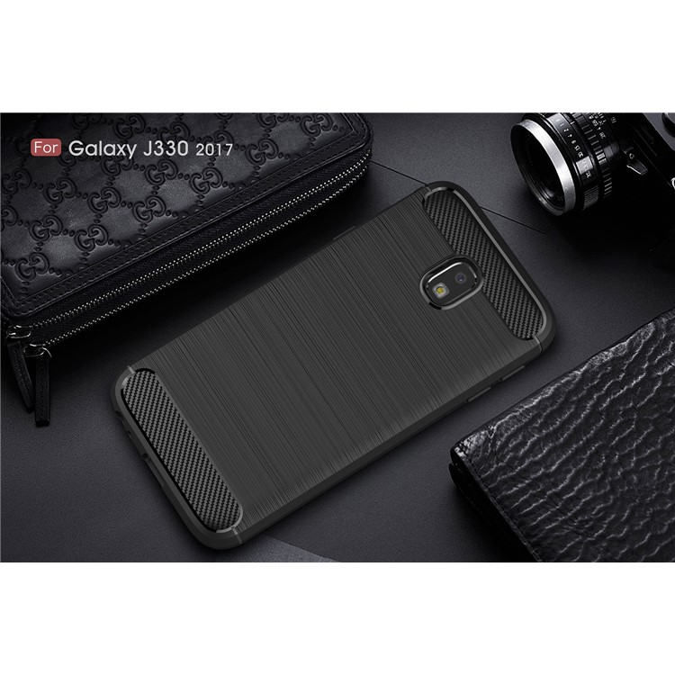 50Pcs/Set Carbon Fiber Texture Brushed TPU Phone Case for Samsung Galaxy J3 (2017) EU Version / J3 Pro (2017) - Black-10