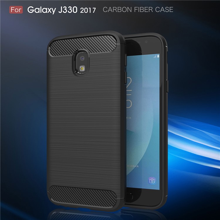 50Pcs/Set Carbon Fiber Texture Brushed TPU Phone Case for Samsung Galaxy J3 (2017) EU Version / J3 Pro (2017) - Black-2