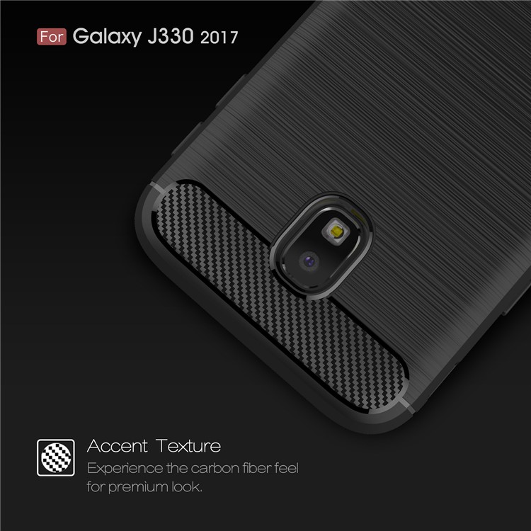 50Pcs/Set Carbon Fiber Texture Brushed TPU Phone Case for Samsung Galaxy J3 (2017) EU Version / J3 Pro (2017) - Black-4