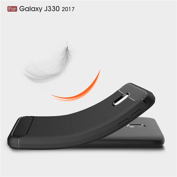 50Pcs/Set Carbon Fiber Texture Brushed TPU Phone Case for Samsung Galaxy J3 (2017) EU Version / J3 Pro (2017) - Black-7