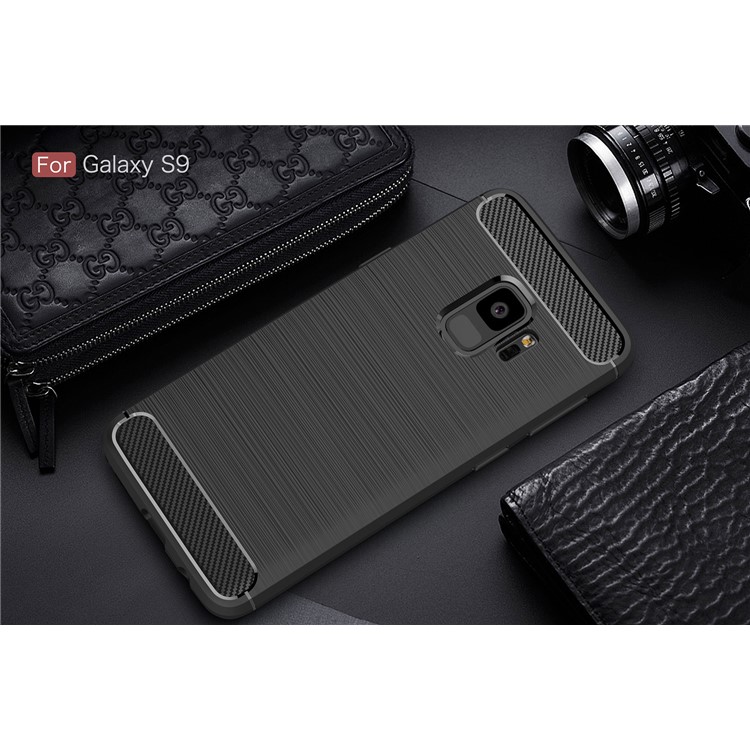 50Pcs/Set Carbon Fiber Texture Brushed TPU Case for Samsung Galaxy S9 G960 - Black-10