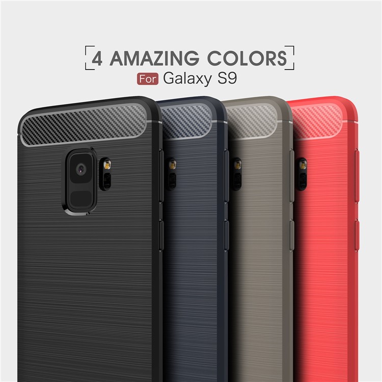 50Pcs/Set Carbon Fiber Texture Brushed TPU Case for Samsung Galaxy S9 G960 - Black-11