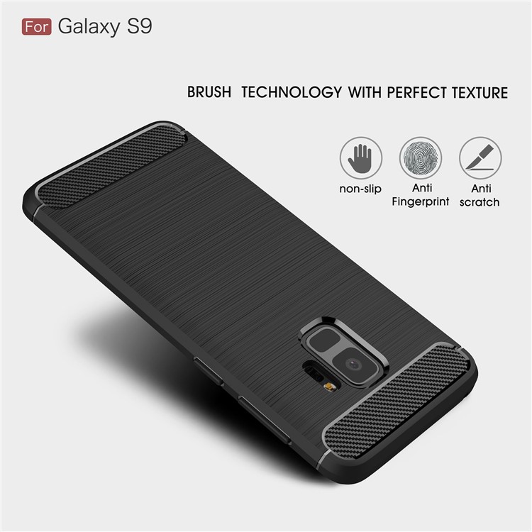 50Pcs/Set Carbon Fiber Texture Brushed TPU Case for Samsung Galaxy S9 G960 - Black-3