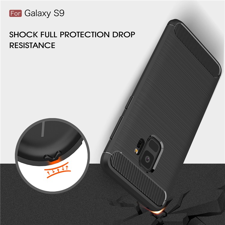 50Pcs/Set Carbon Fiber Texture Brushed TPU Case for Samsung Galaxy S9 G960 - Black-6