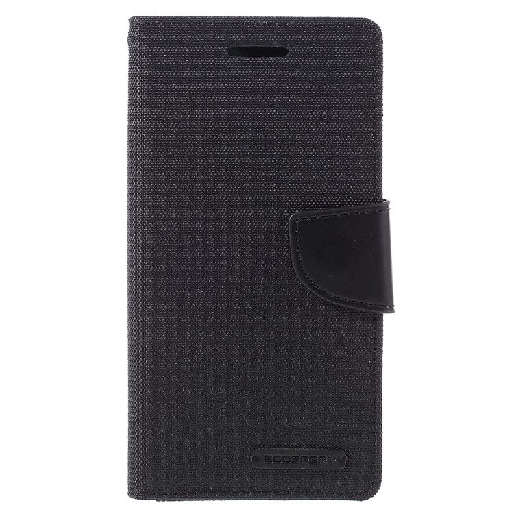 MERCURY GOOSPERY Canvas Leather Wallet Case for Samsung Galaxy J3 / J3 (2016) - Black-3