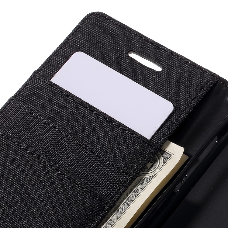 MERCURY GOOSPERY Canvas Leather Wallet Case for Samsung Galaxy J3 / J3 (2016) - Black-7