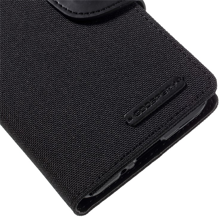 MERCURY GOOSPERY Canvas Leather Wallet Case for Samsung Galaxy J3 / J3 (2016) - Black-8