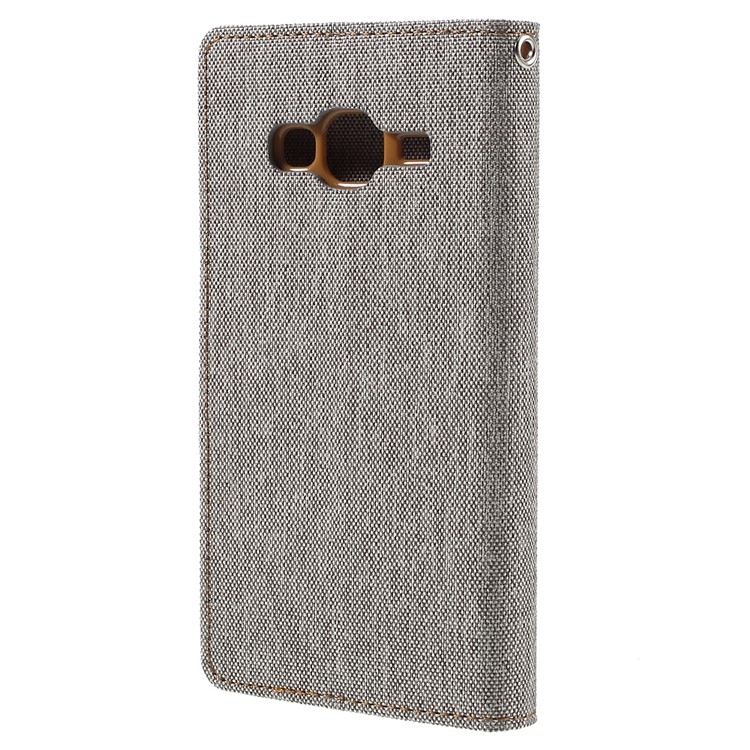 MERCURY GOOSPERY Canvas Leather Wallet Cover for Samsung Galaxy J3 / J3 (2016) - Grey-2
