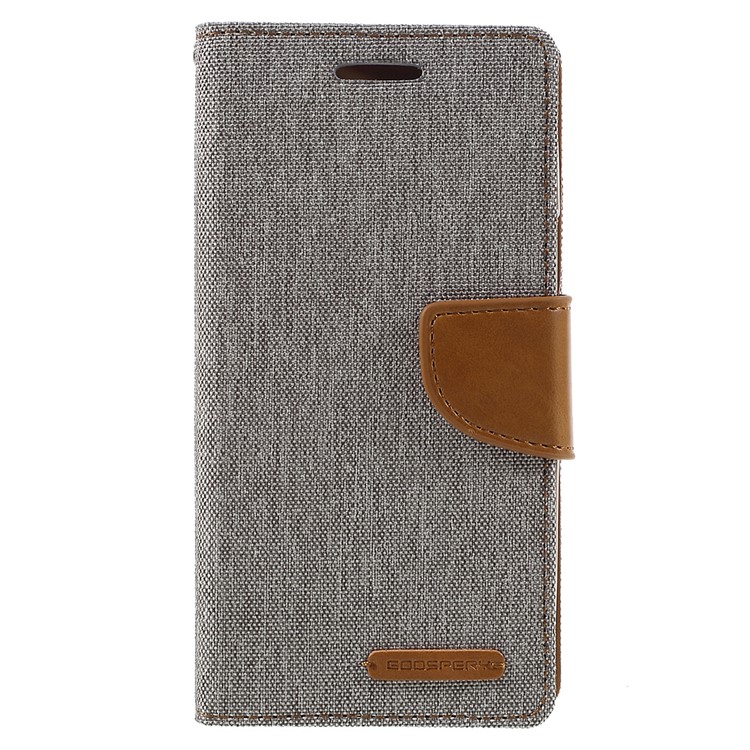MERCURY GOOSPERY Canvas Leather Wallet Cover for Samsung Galaxy J3 / J3 (2016) - Grey-3