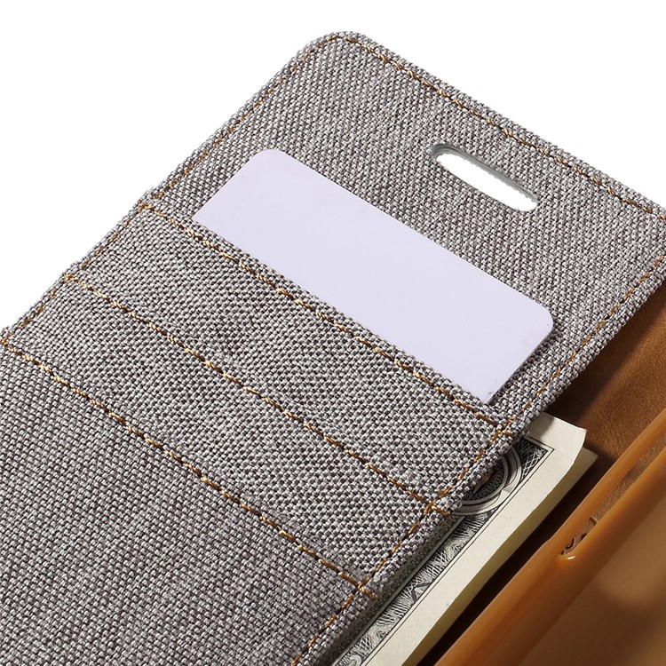 MERCURY GOOSPERY Canvas Leather Wallet Cover for Samsung Galaxy J3 / J3 (2016) - Grey-7
