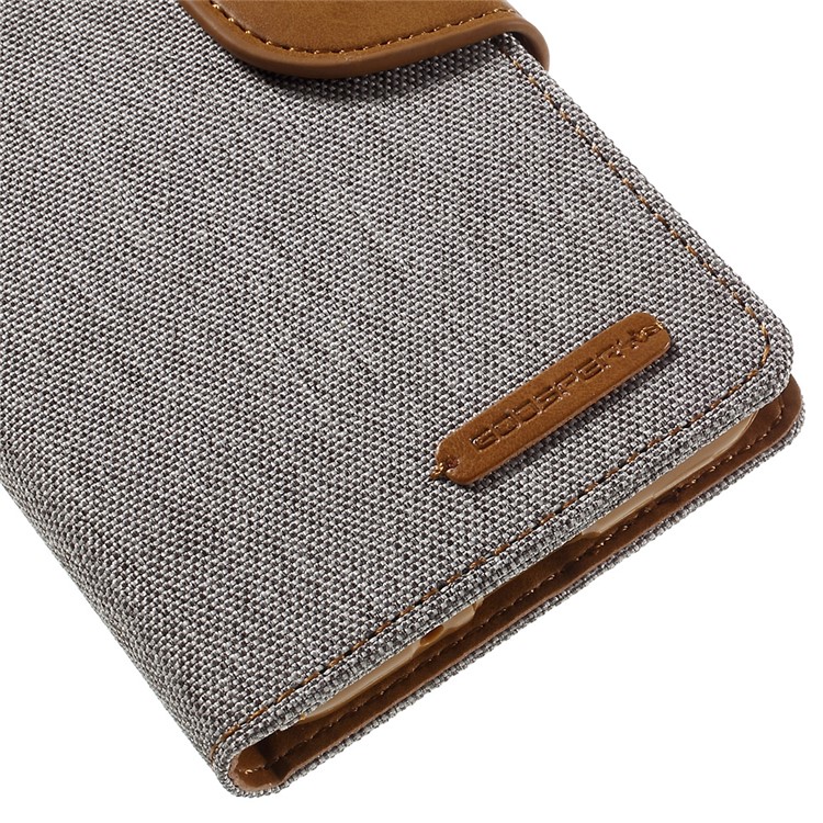 MERCURY GOOSPERY Canvas Leather Wallet Cover for Samsung Galaxy J3 / J3 (2016) - Grey-8