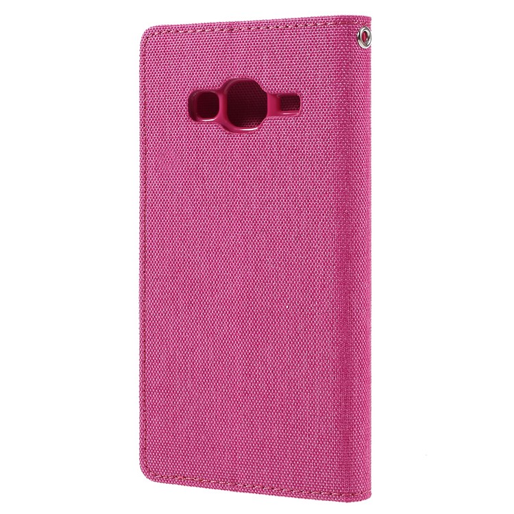 MERCURY GOOSPERY Canvas Leather Wallet Cover Case for Samsung Galaxy J3 / J3 (2016) - Rose-2