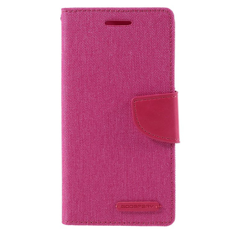 MERCURY GOOSPERY Canvas Leather Wallet Cover Case for Samsung Galaxy J3 / J3 (2016) - Rose-3