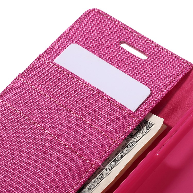 MERCURY GOOSPERY Canvas Leather Wallet Cover Case for Samsung Galaxy J3 / J3 (2016) - Rose-7