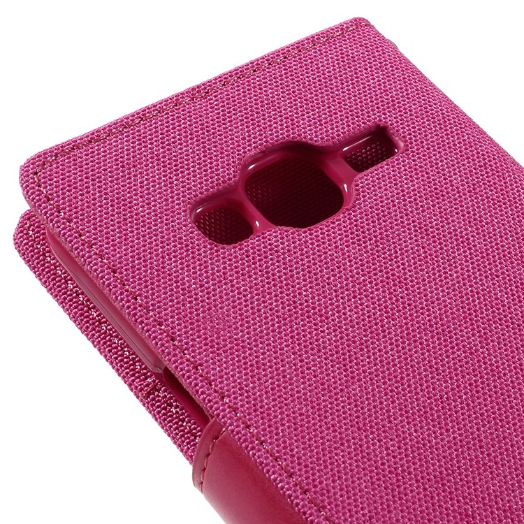 MERCURY GOOSPERY Canvas Leather Wallet Cover Case for Samsung Galaxy J3 / J3 (2016) - Rose-9