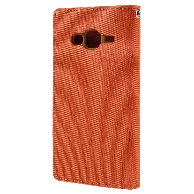 MERCURY GOOSPERY Canvas Leather Card Holder Case for Samsung Galaxy J3 / J3 (2016) - Orange-2